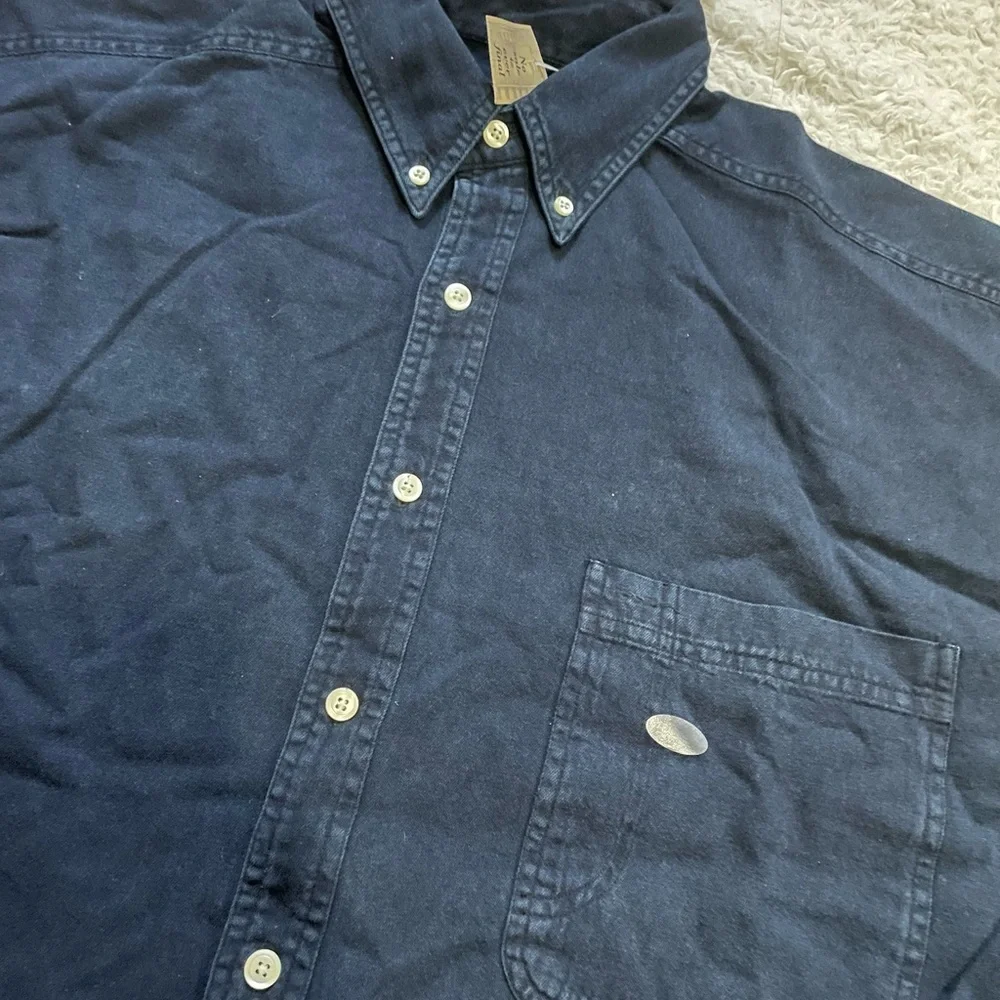 Men's Navy Blue Button-Down Shirt - Picture 6 of 13